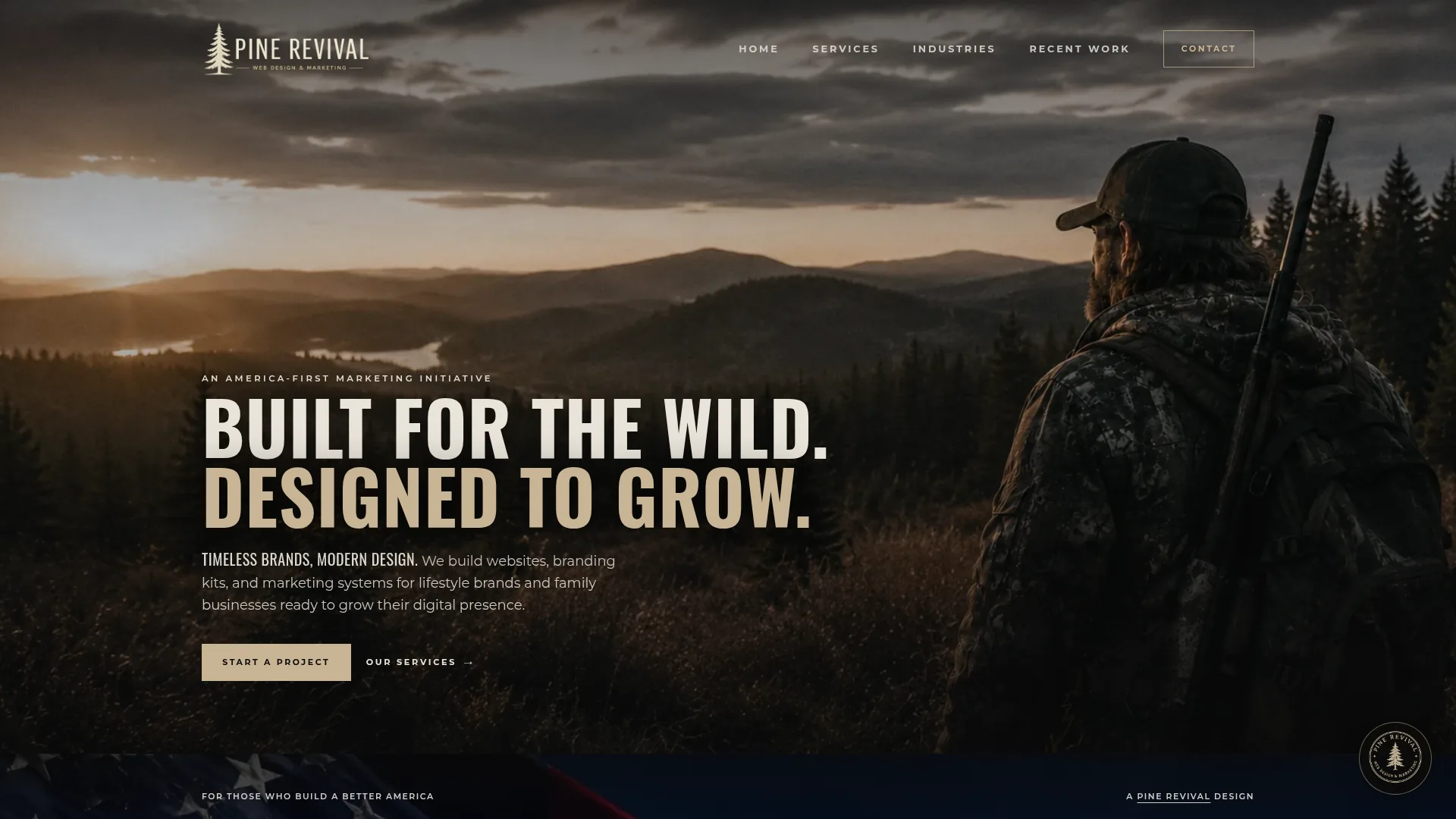 PINE REVIVAL — live homepage screenshot