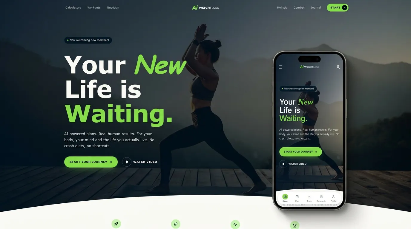 AI WEIGHTLOSS — live homepage screenshot