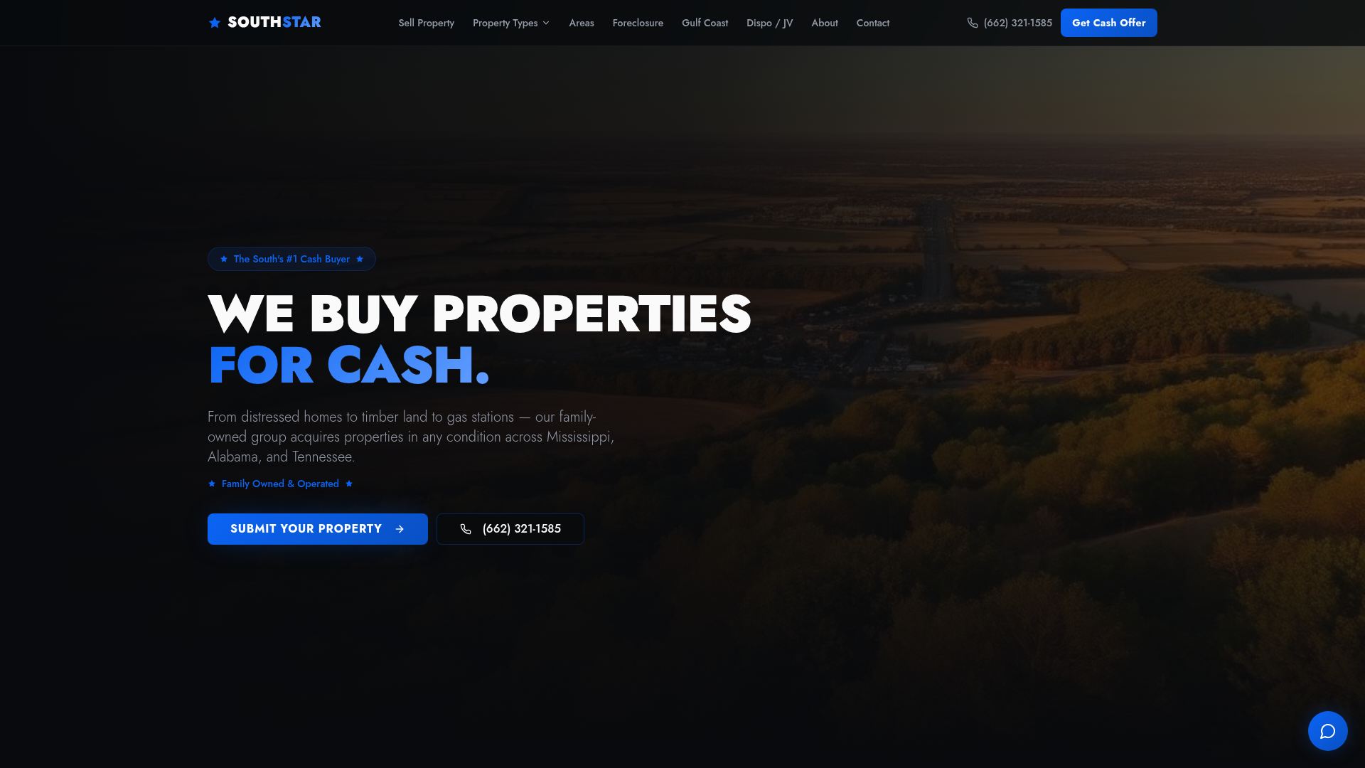 SOUTHSTAR — live homepage screenshot