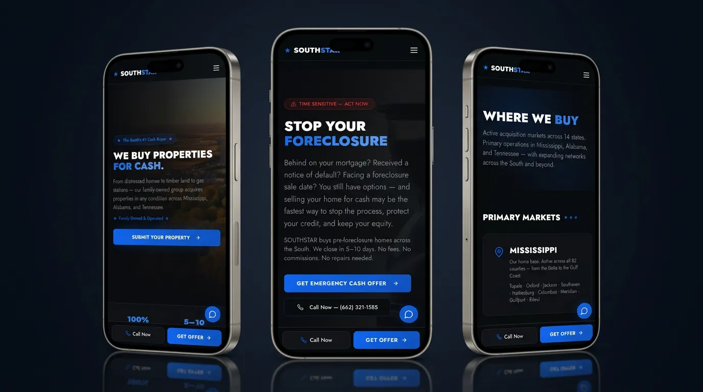 SOUTHSTAR — live homepage screenshot